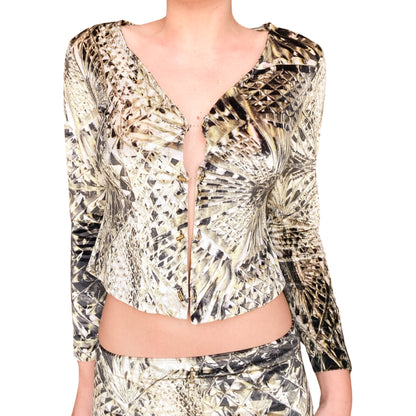 Roberto Cavalli S/S 2001 Fractal Velvet Set