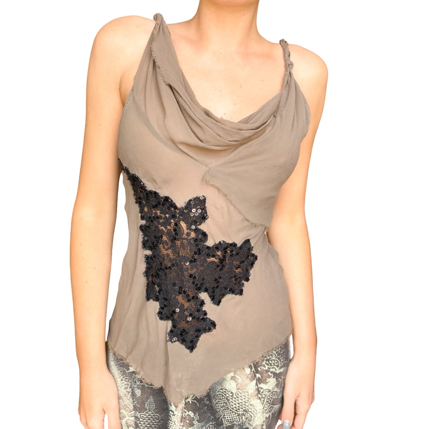 Italian Designer VTG silk fancy blouse