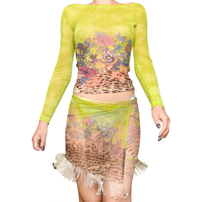 Roberto Cavalli S/S 2000 Iconic set with beaded sarong - documented