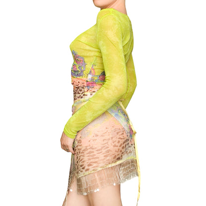 Roberto Cavalli S/S 2000 Iconic set with beaded sarong - documented