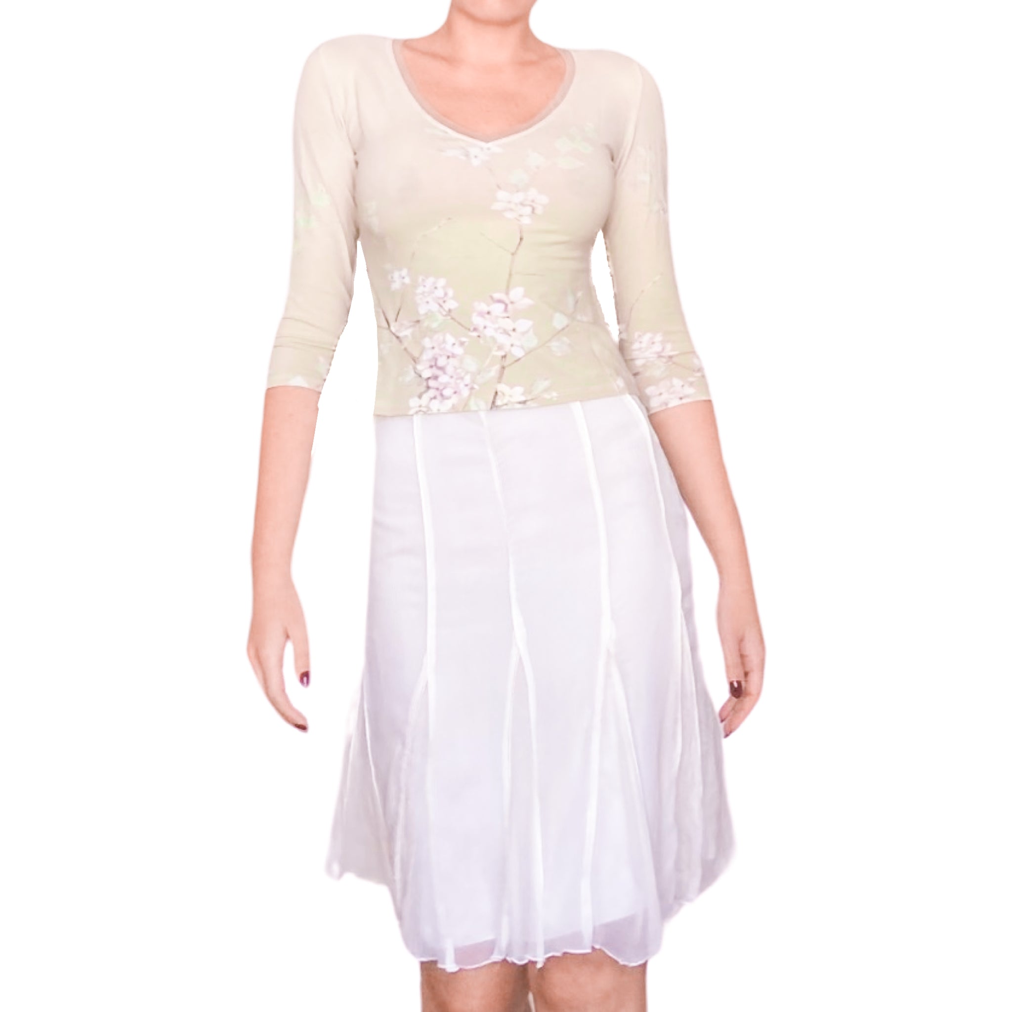 Luxury French Designer 2000s immaculate silk skirt
