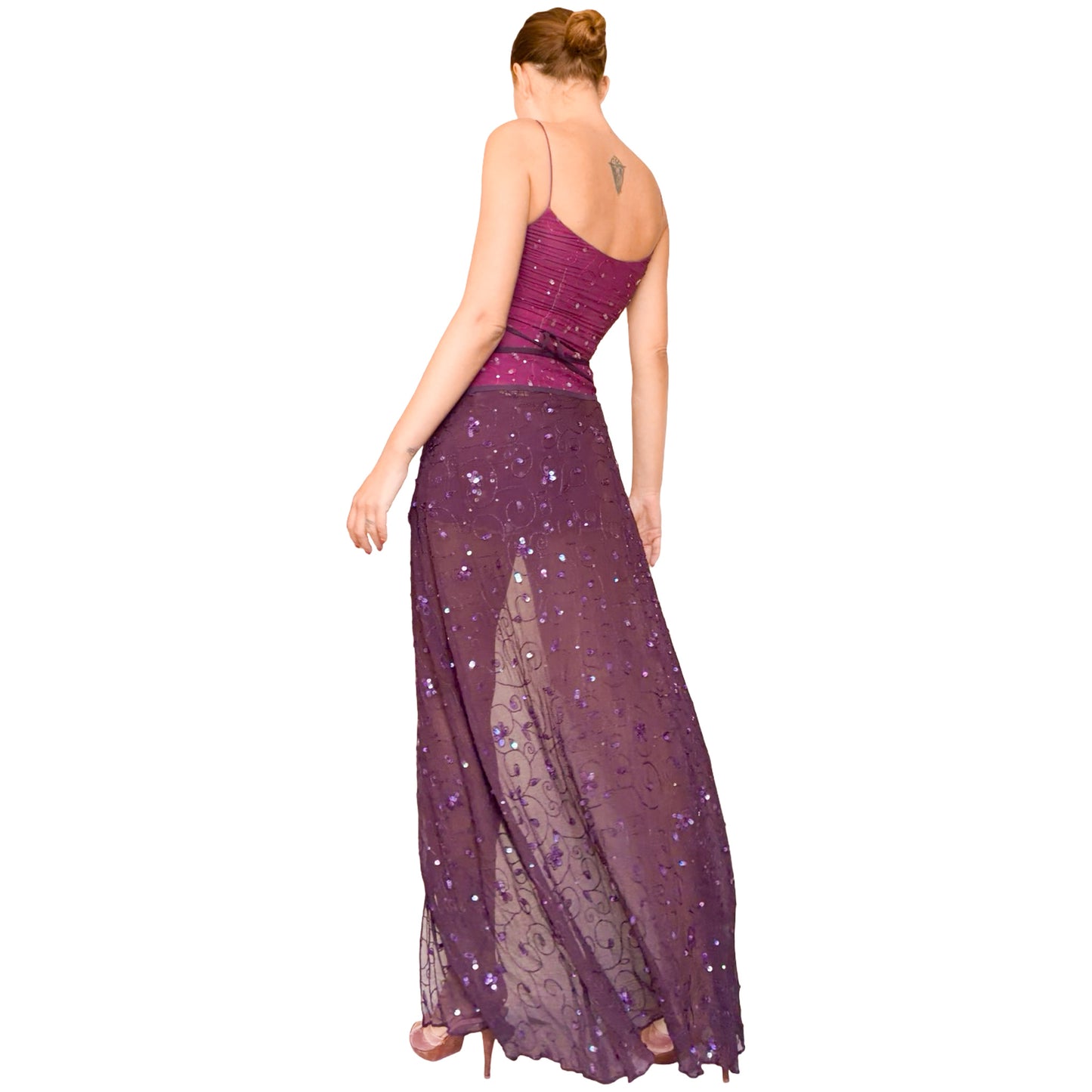 Plein sud 1995 silk sequined wrap skirt – documented