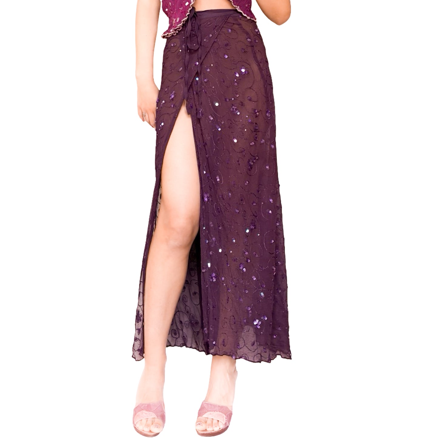 Plein sud 1995 silk sequined wrap skirt – documented