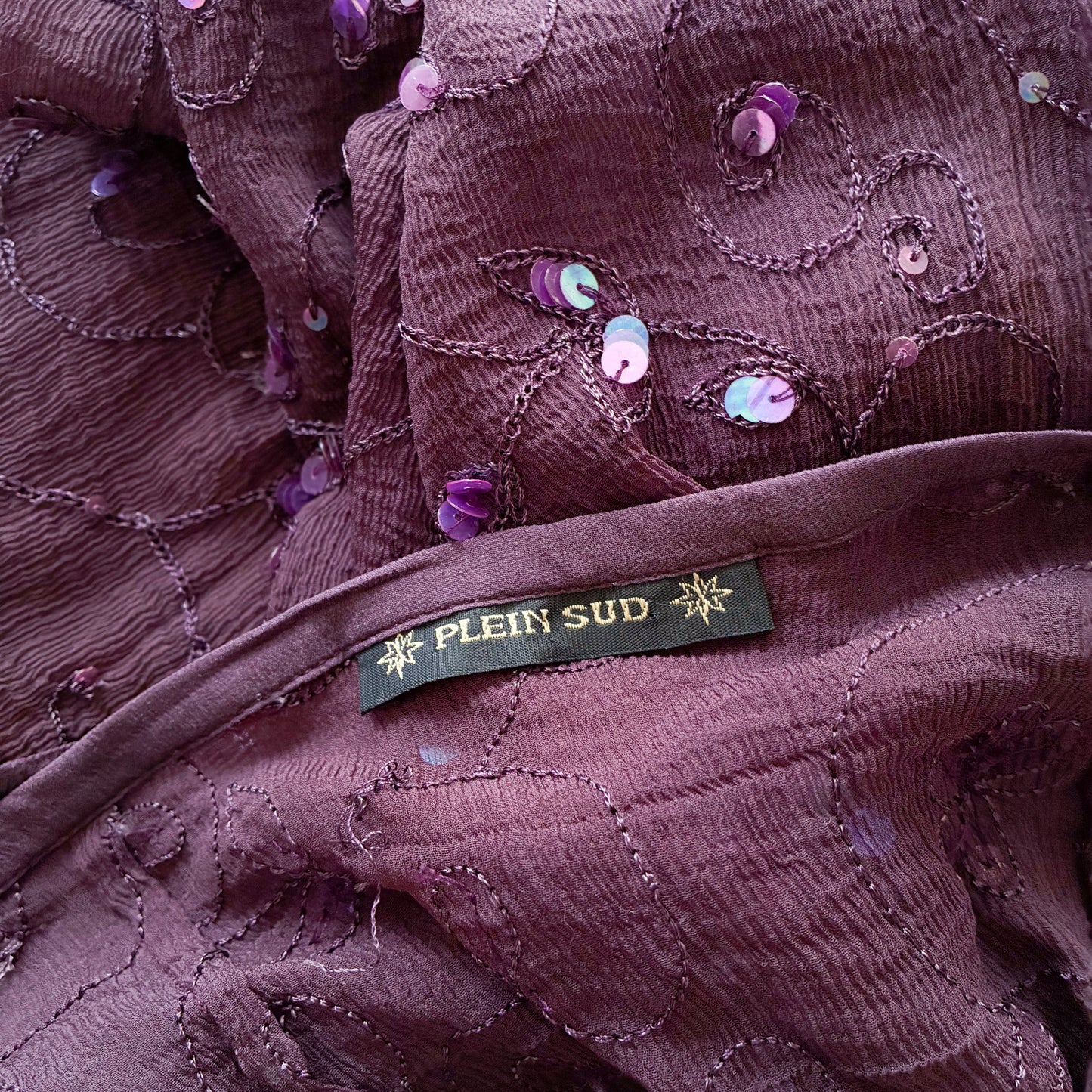 Plein sud 1995 silk sequined wrap skirt – documented