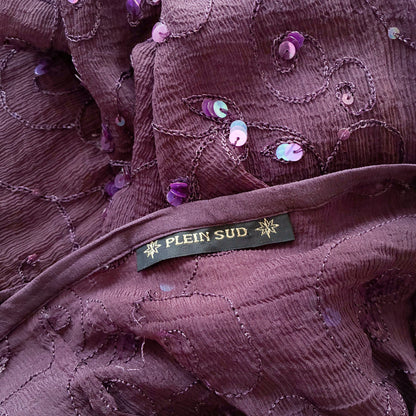 Plein sud 1995 silk sequined wrap skirt – documented