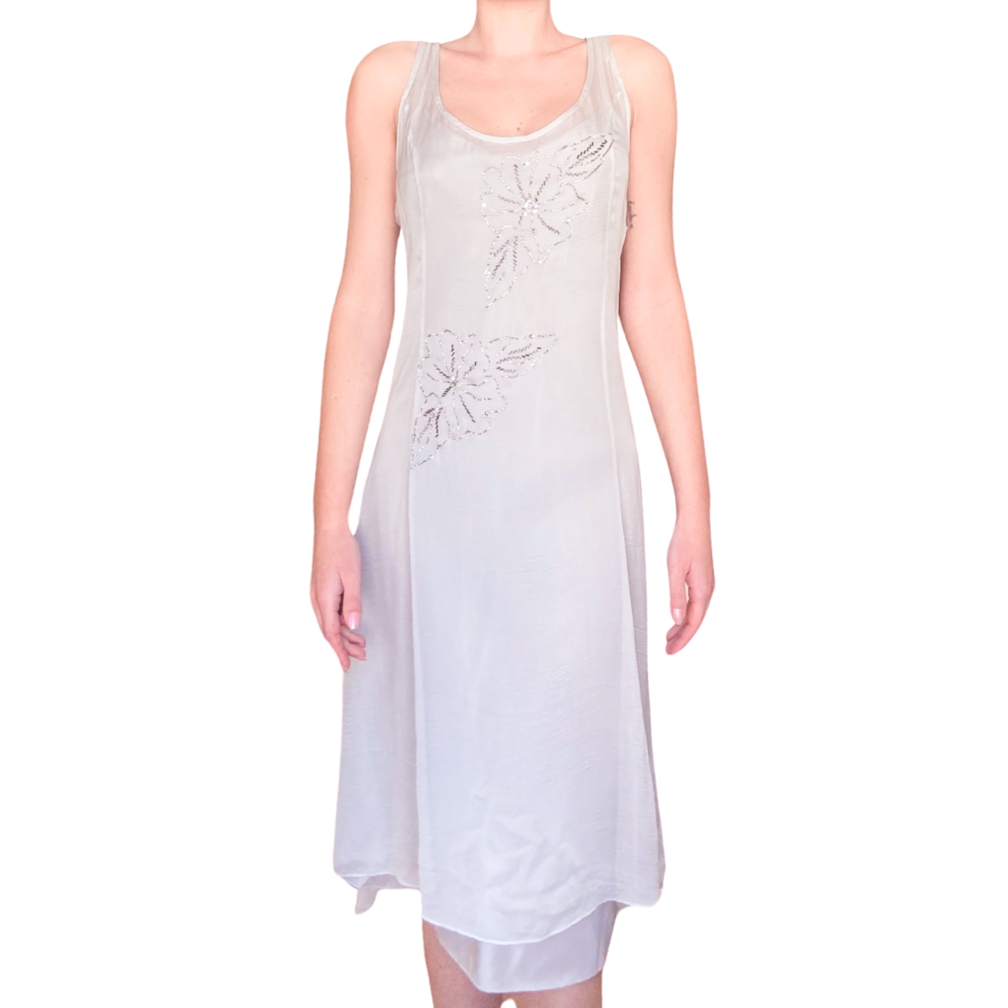 Italian Designer 2000's embellished silk dress