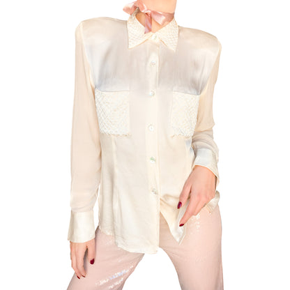 Luca Signorelli VTG beaded silk shirt