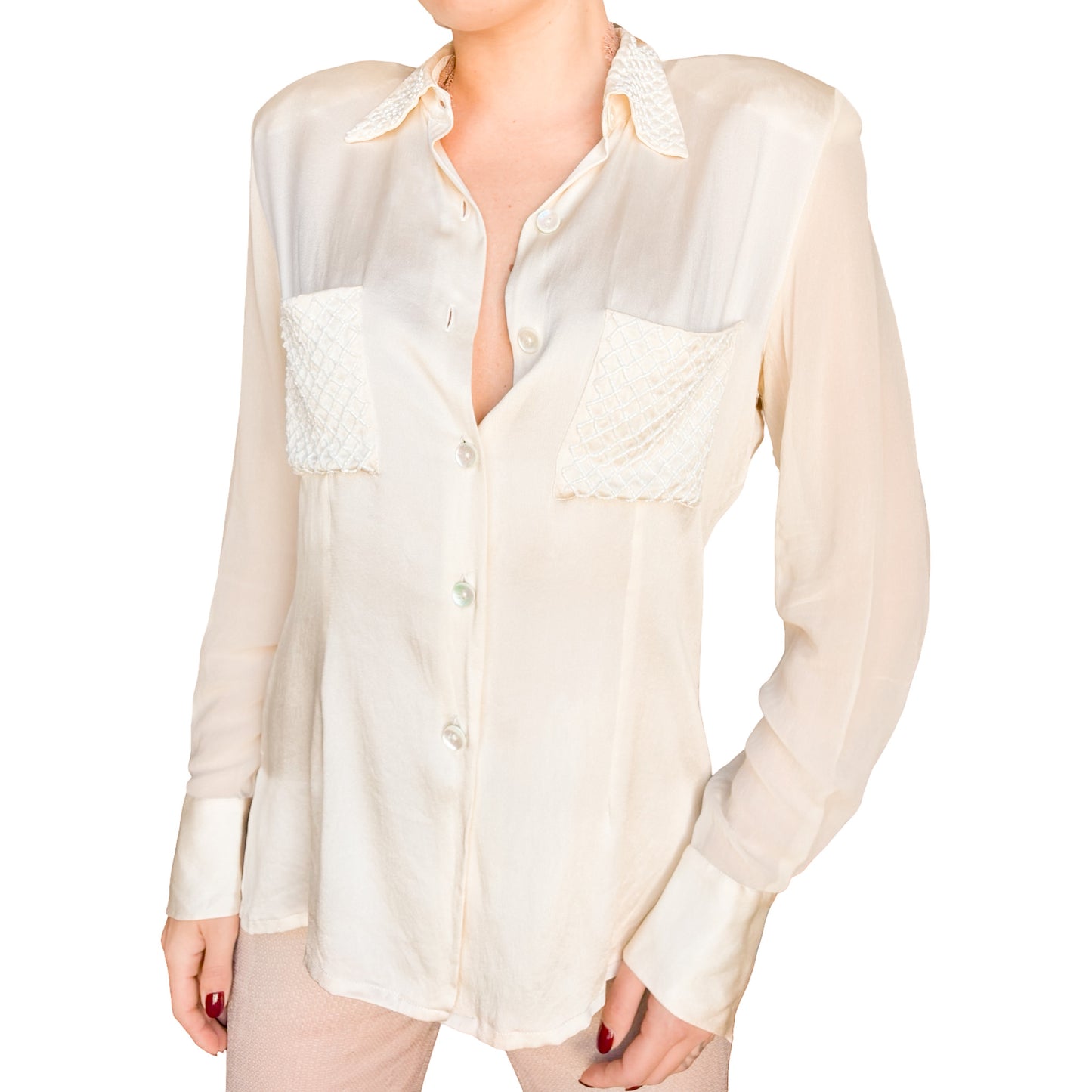 Luca Signorelli VTG beaded silk shirt