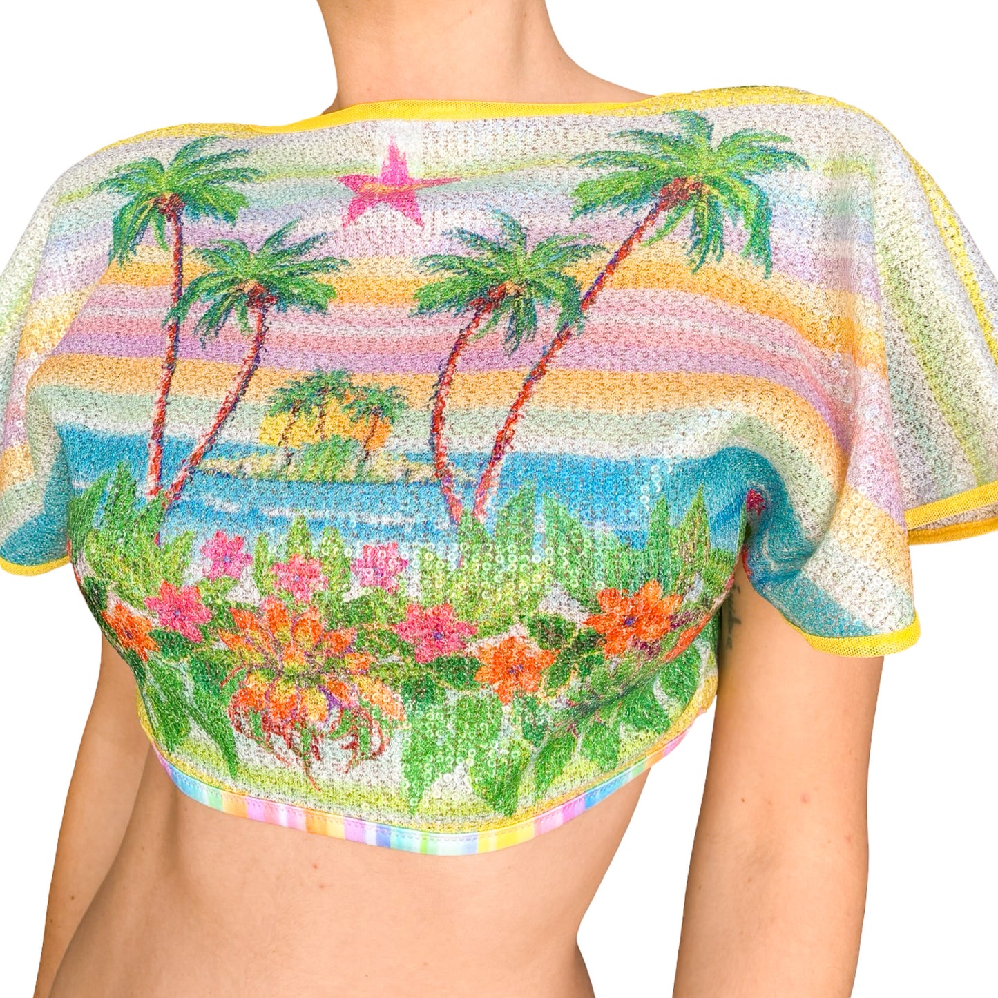 Italian Luxury Designer Y2K Tropical Sequined 3pcs Set (dead stock)