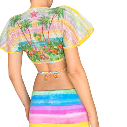 Italian Luxury Designer Y2K Tropical Sequined 3pcs Set (dead stock)