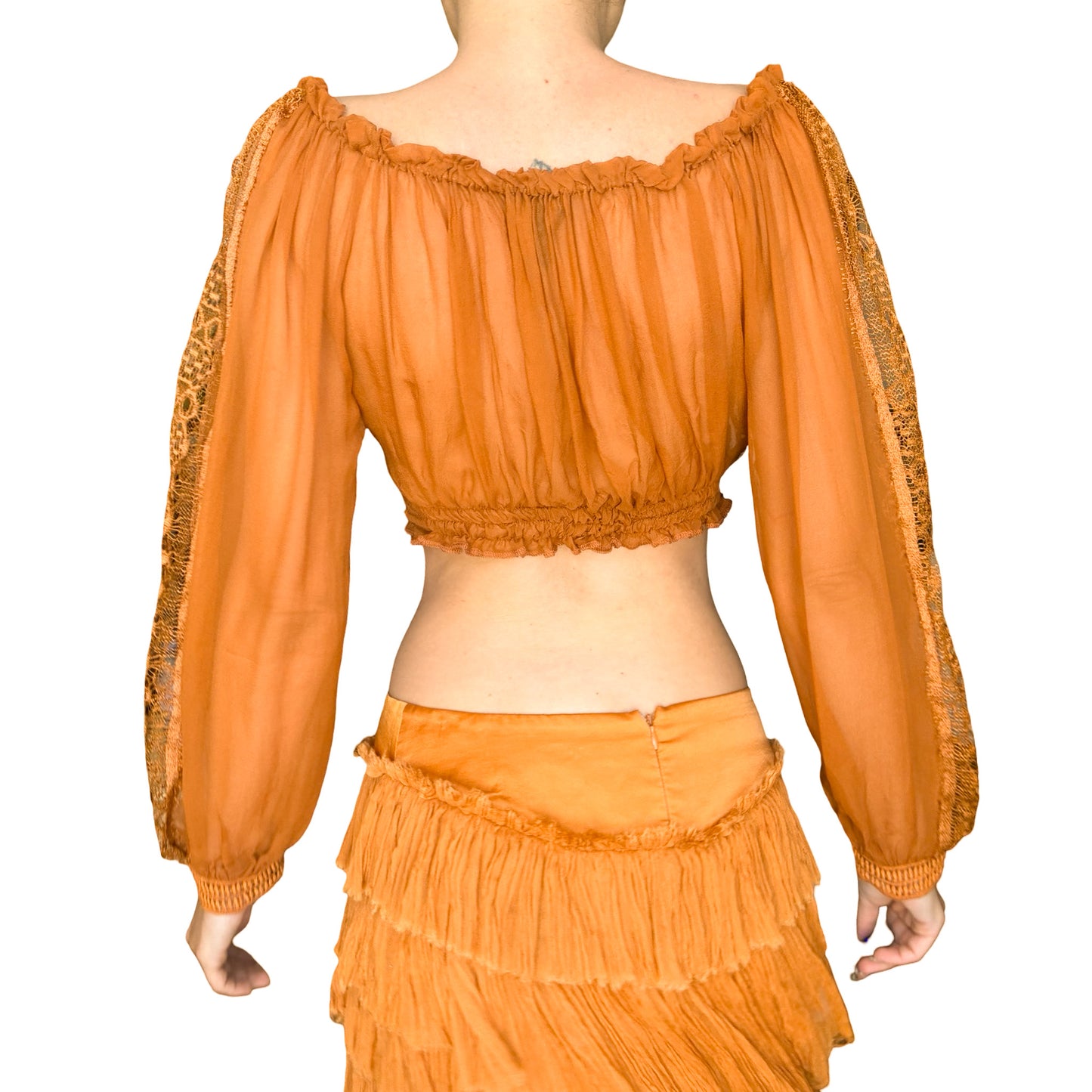 Alberta Ferretti 2016 Amber Boho Crop Blouse - Documented