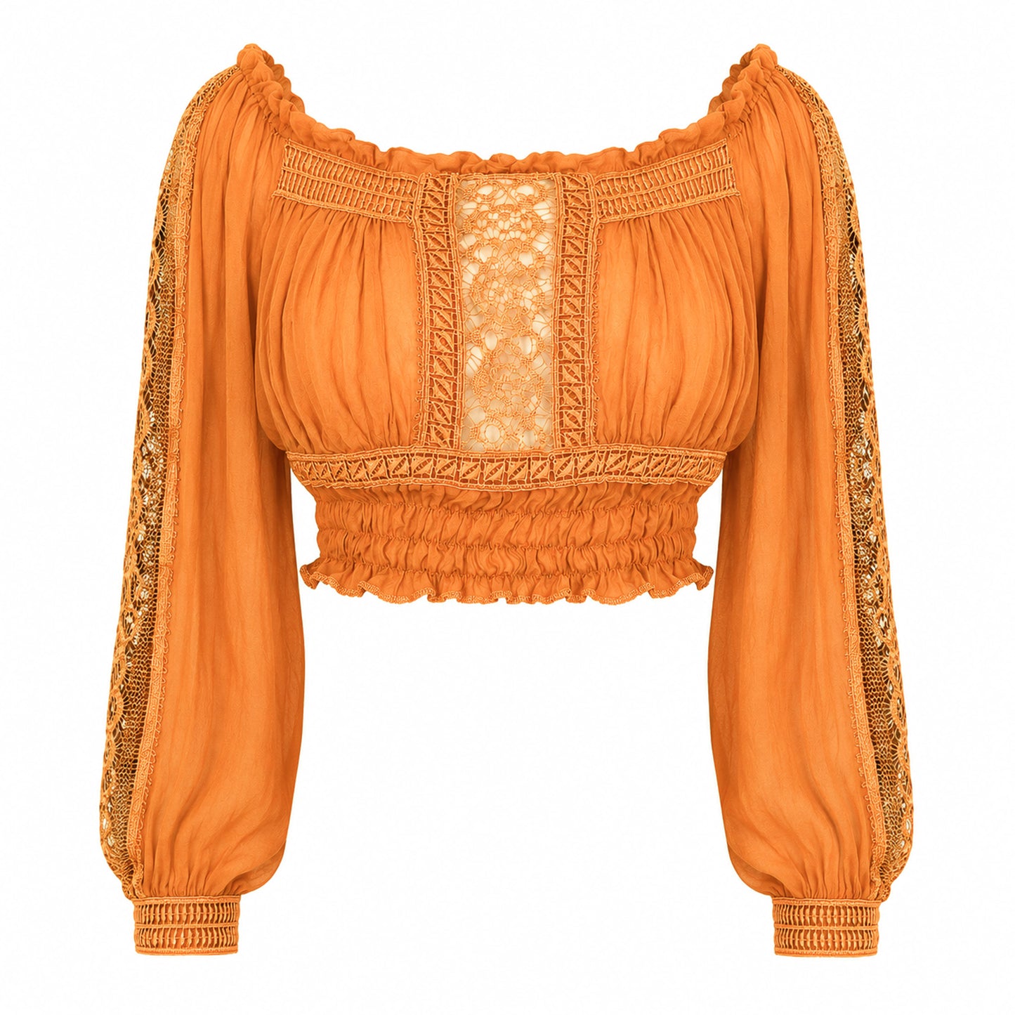 Alberta Ferretti 2016 Amber Boho Crop Blouse - Documented