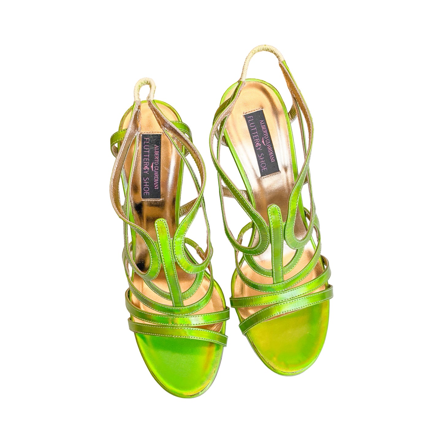 Alberto Guardiani 2013 Butterfly Heel Sandals (Neon Green)