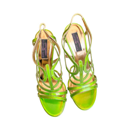 Alberto Guardiani 2013 Butterfly Heel Sandals (Neon Green)