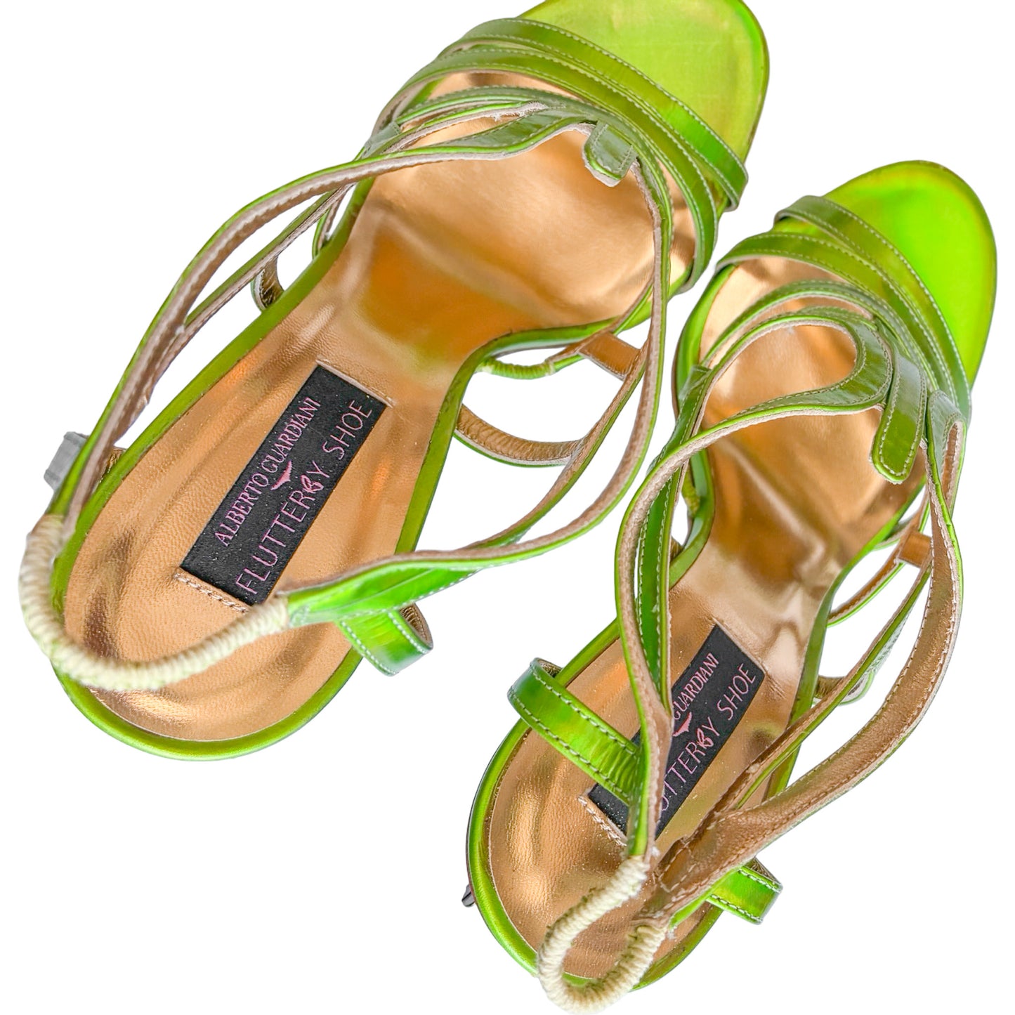 Alberto Guardiani 2013 Butterfly Heel Sandals (Neon Green)
