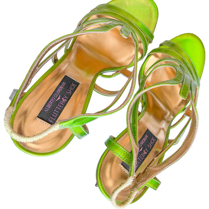 Alberto Guardiani 2013 Butterfly Heel Sandals (Neon Green)