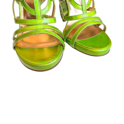 Alberto Guardiani 2013 Butterfly Heel Sandals (Neon Green)