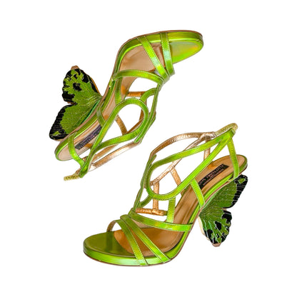 Alberto Guardiani 2013 Butterfly Heel Sandals (Neon Green)