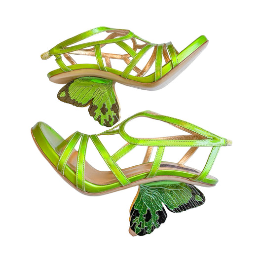 Alberto Guardiani 2013 Butterfly Heel Sandals (Neon Green)