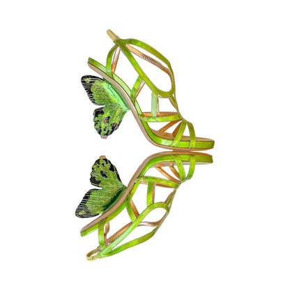 Alberto Guardiani 2013 Butterfly Heel Sandals (Neon Green)