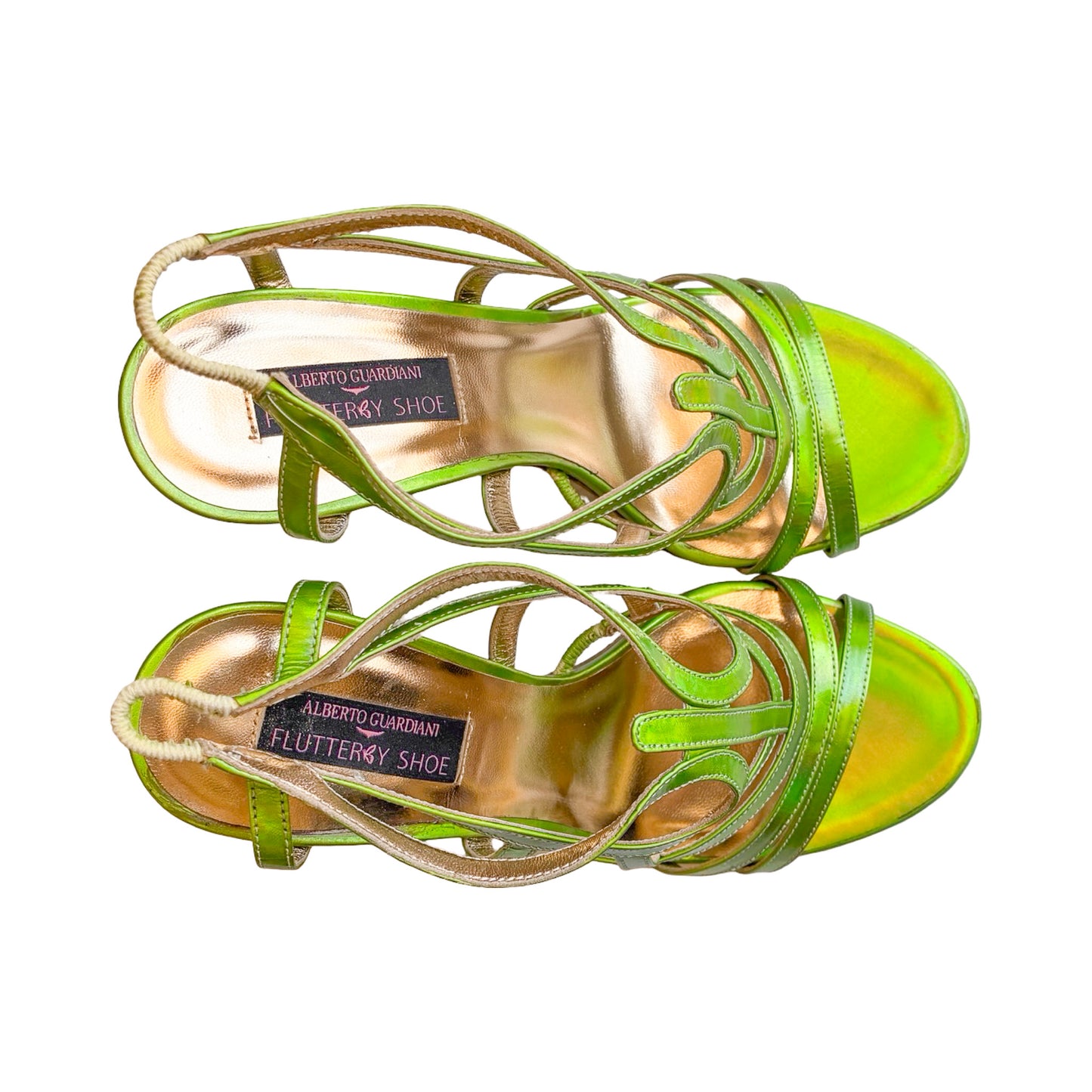 Alberto Guardiani 2013 Butterfly Heel Sandals (Neon Green)
