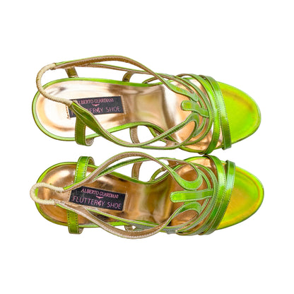 Alberto Guardiani 2013 Butterfly Heel Sandals (Neon Green)
