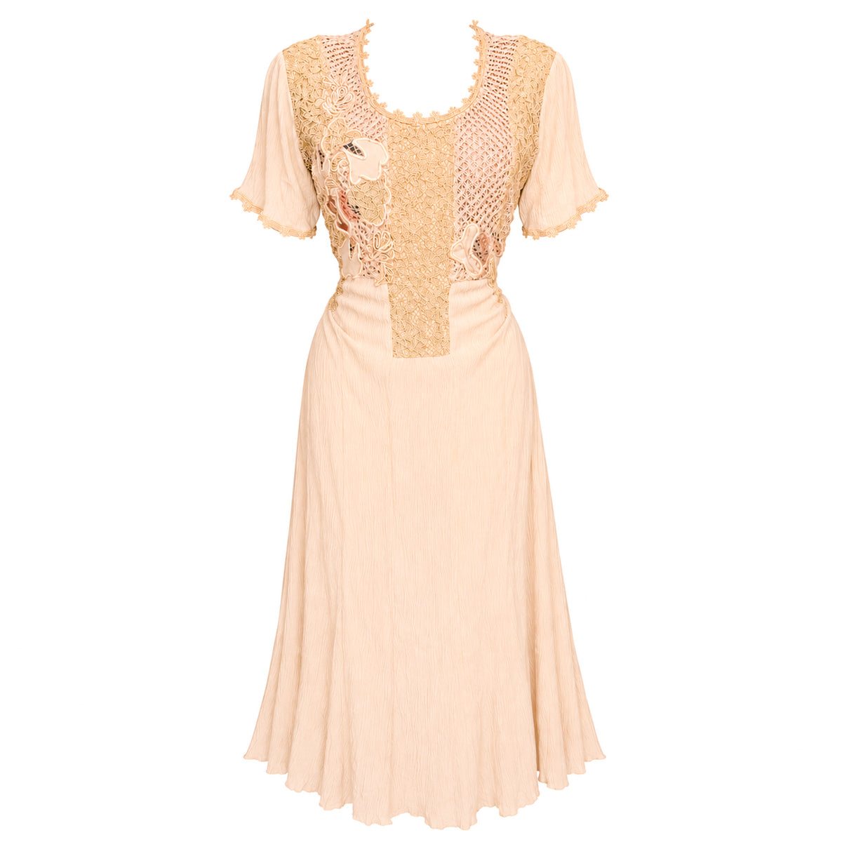 Italian 1960s Butterfly Embroidered Cotton Gauze Midi Dress