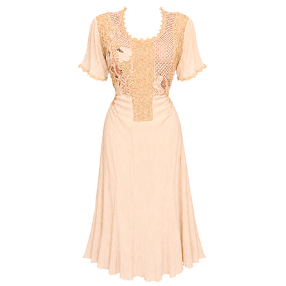 Italian 1960s Butterfly Embroidered Cotton Gauze Midi Dress