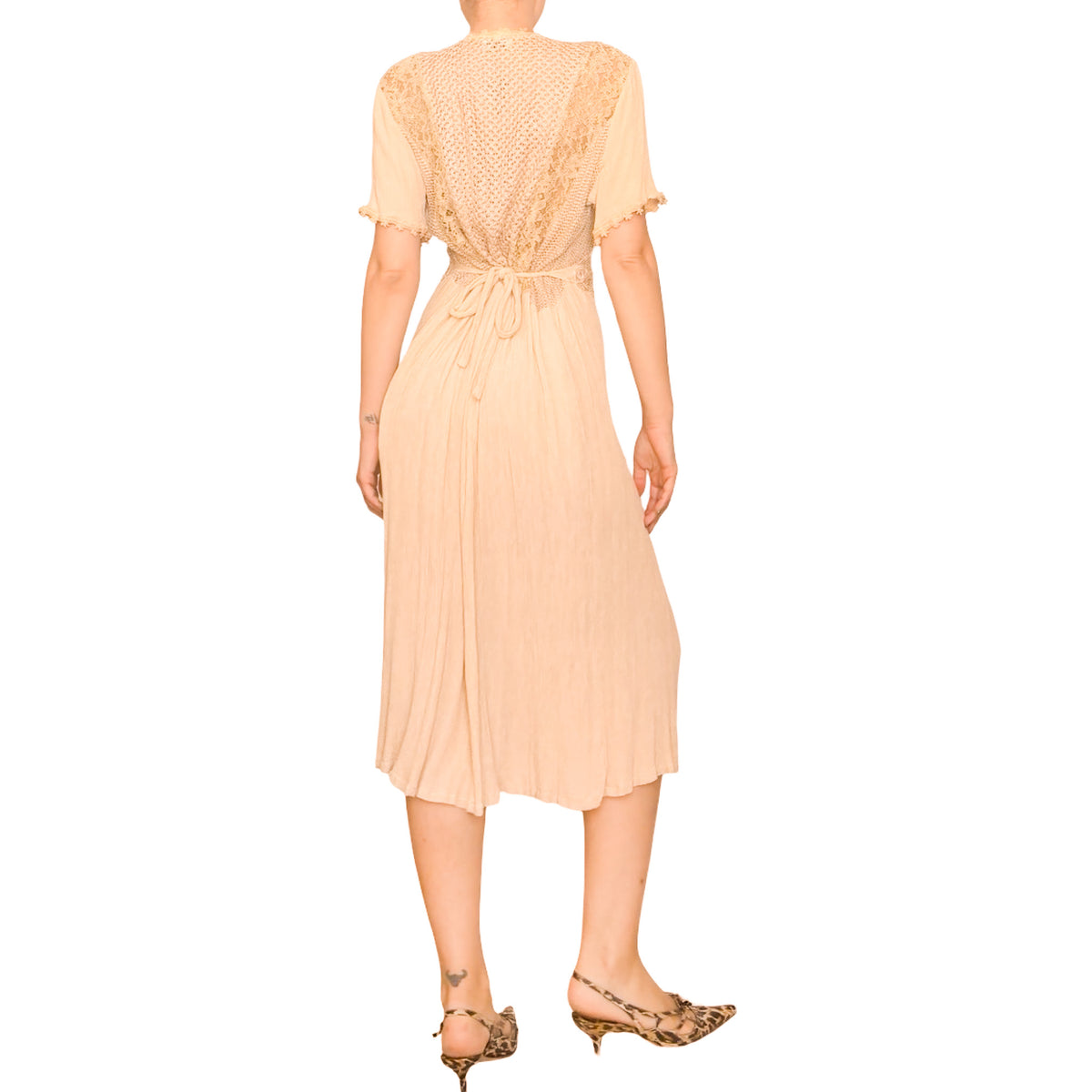 Italian 1960s Butterfly Embroidered Cotton Gauze Midi Dress