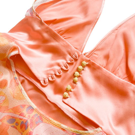 Byblos VTG Sheer Silk Halter Dress