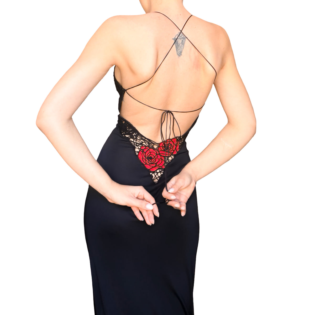 Blumarine 1999 Roses in the Web Silk Dress
