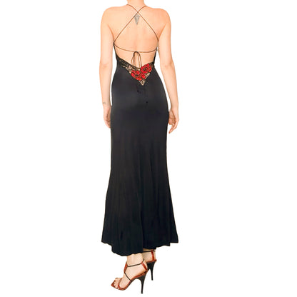 Blumarine 1999 Roses in the Web Silk Dress