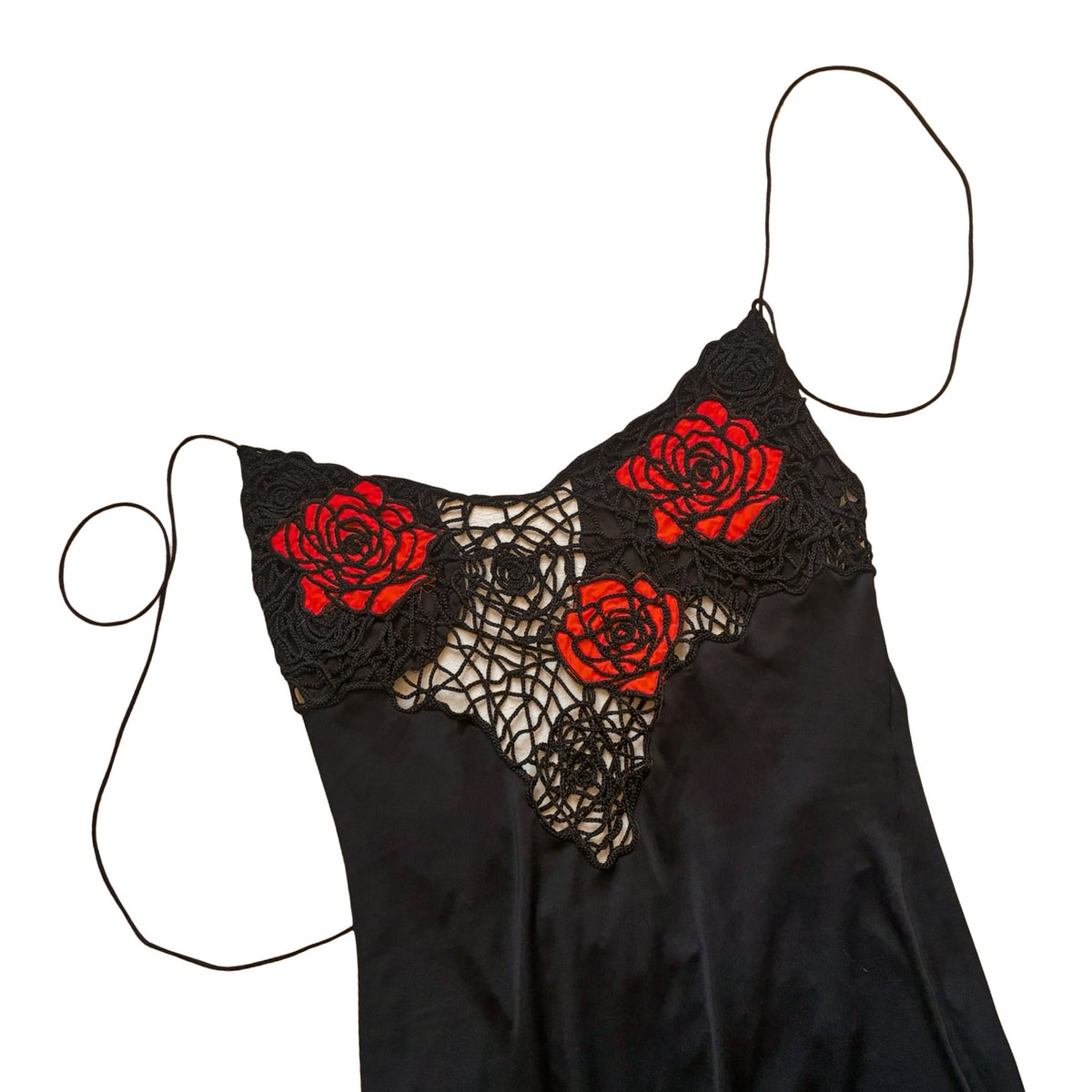 Blumarine 1999 Roses in the Web Silk Dress