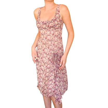 Blumarine 2000's silk roses cottage dress