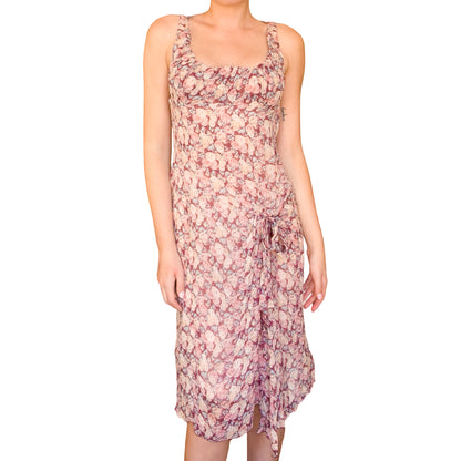 Blumarine 2000's silk roses cottage dress