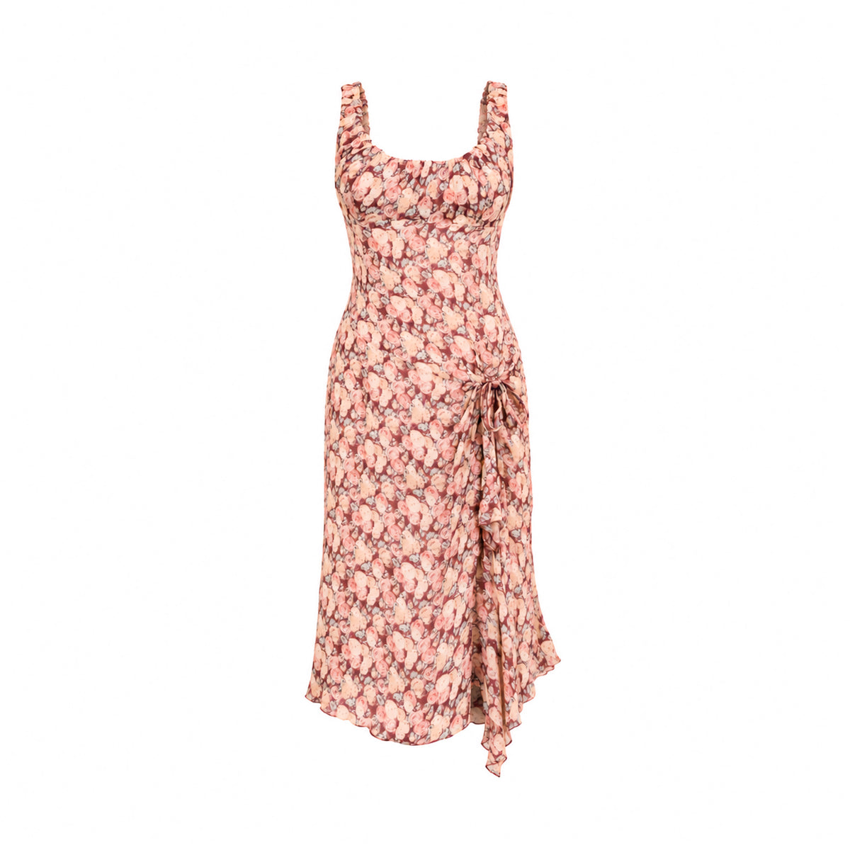 Blumarine 2000's silk roses cottage dress