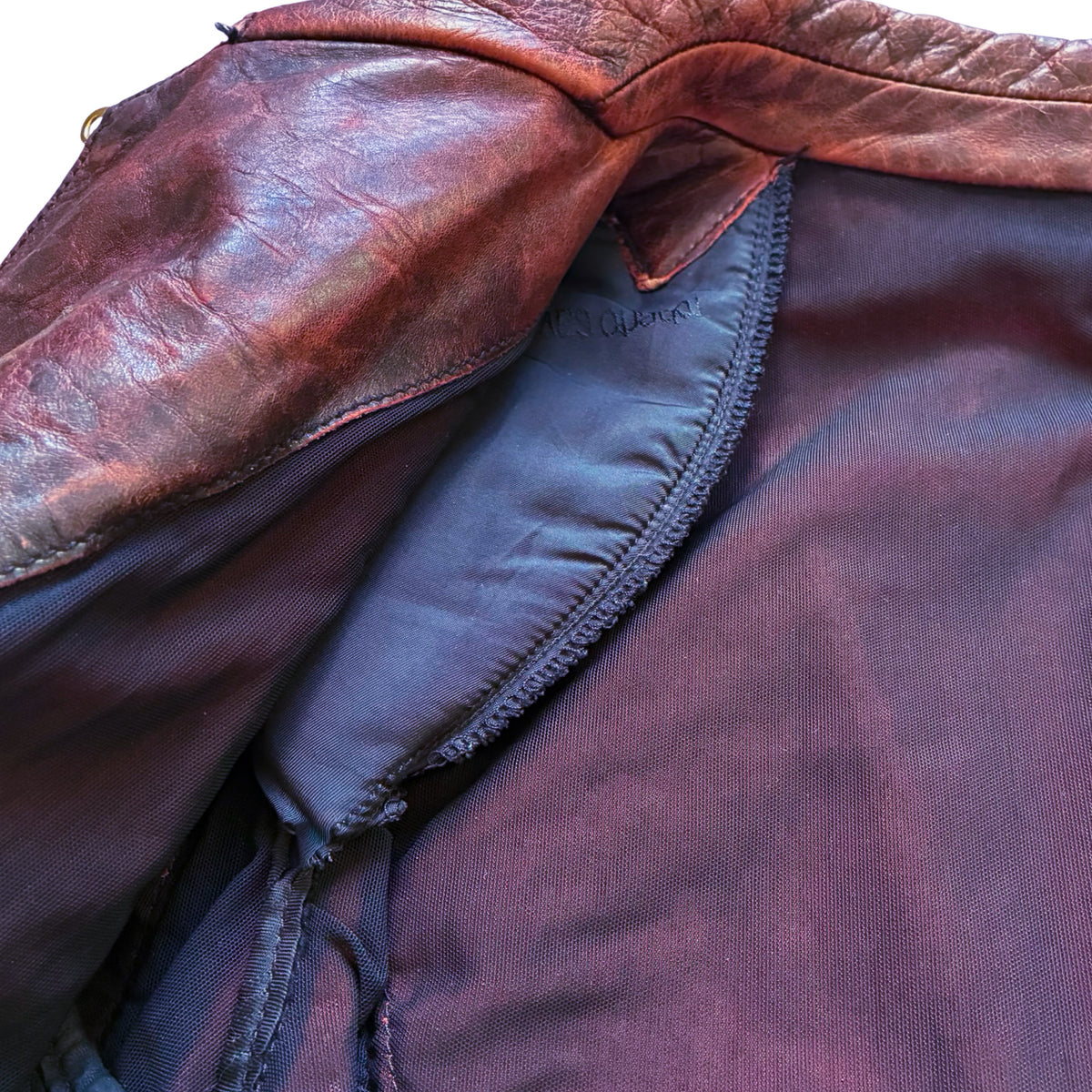 Roberto Cavalli 2001 Burnished Red Leather Hook Jacket