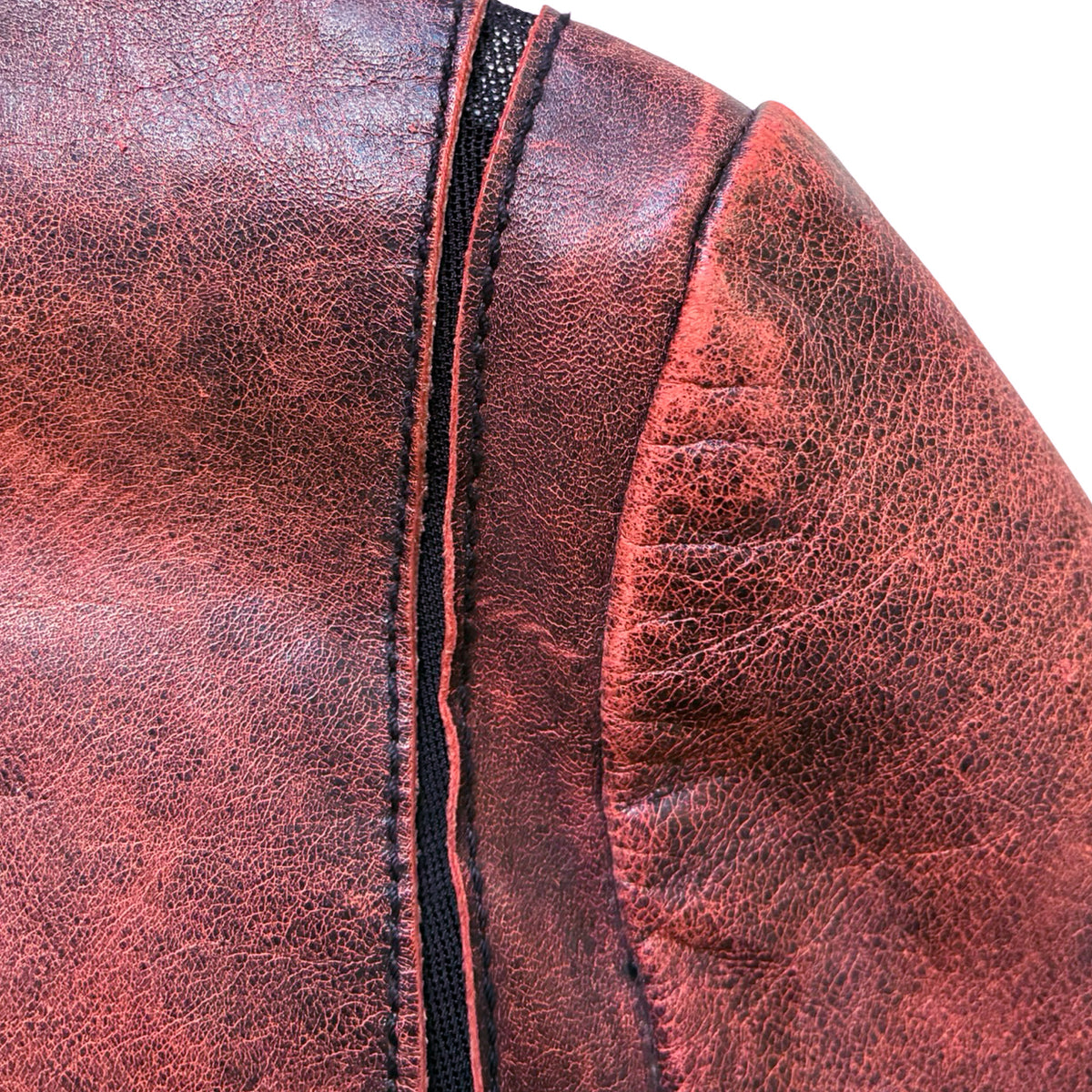 Roberto Cavalli 2001 Burnished Red Leather Hook Jacket