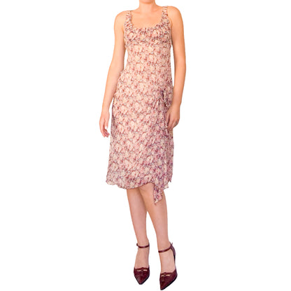 Blumarine 2000's silk roses cottage dress