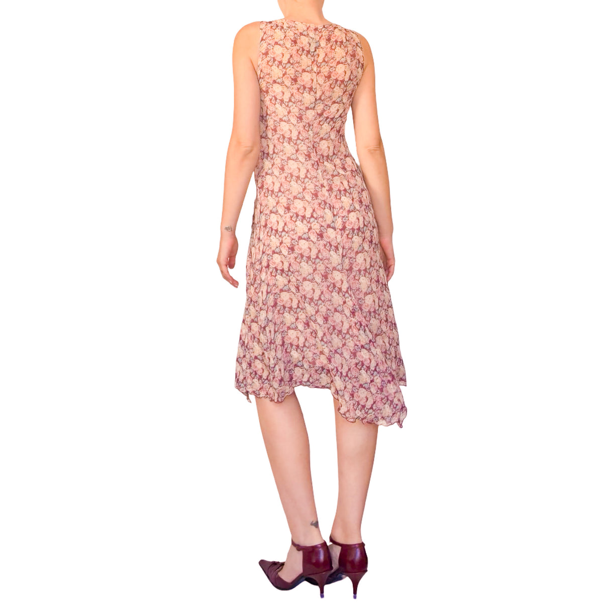Blumarine 2000's silk roses cottage dress