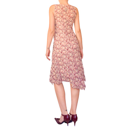 Blumarine 2000's silk roses cottage dress
