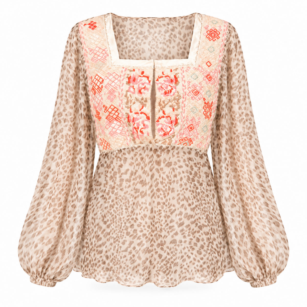 Blumarine 2005 Bohemian Embroidered Silk Blouse - runway