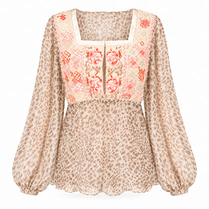 Blumarine 2005 Bohemian Embroidered Silk Blouse - runway