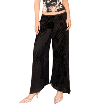 Emanuel Ungaro 1997 Silk Burned Velvet Pants