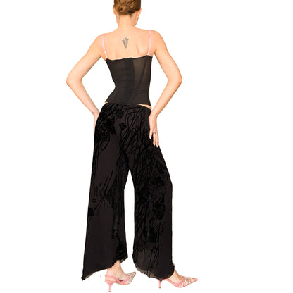Emanuel Ungaro 1997 Silk Burned Velvet Pants