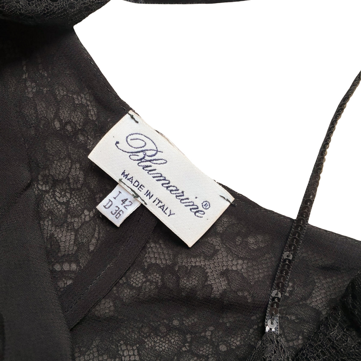 Blumarine 1998 Italian Sequins & Lace Train Dress