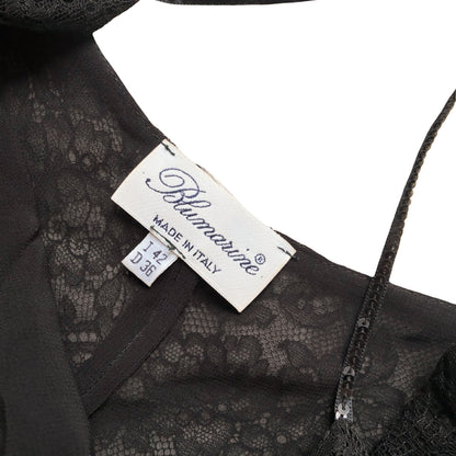 Blumarine 1998 Italian Sequins & Lace Train Dress