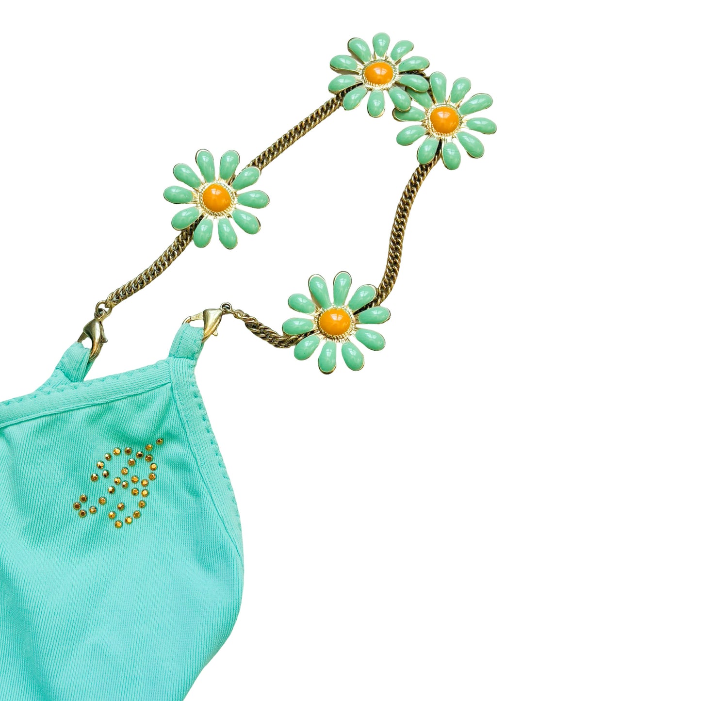 Blumarine 2000s rare daisy straps dress