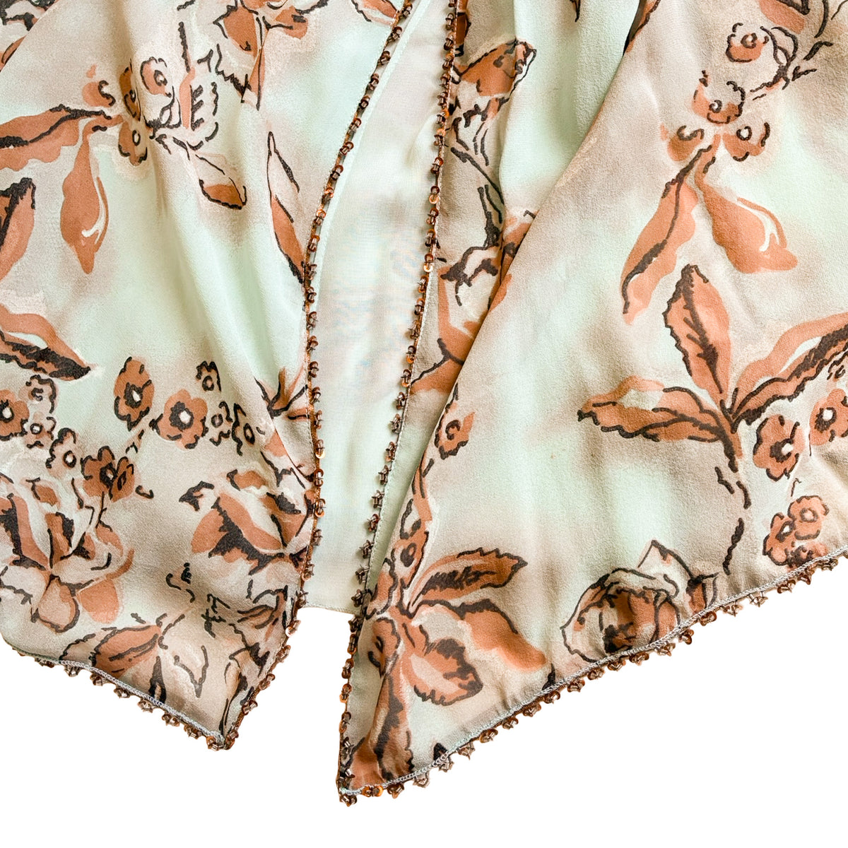 Blumarine 2000s Floral Silk Embellished Mermaid Skirt