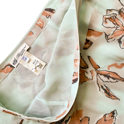 Blumarine 2000s Floral Silk Embellished Mermaid Skirt
